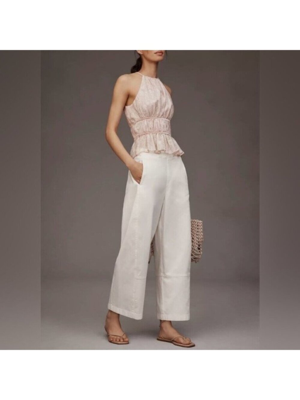 NWT Size XL- Pilcro The Izzie Relaxed Pull-On Barrel Pants Cotton (US$ 118)